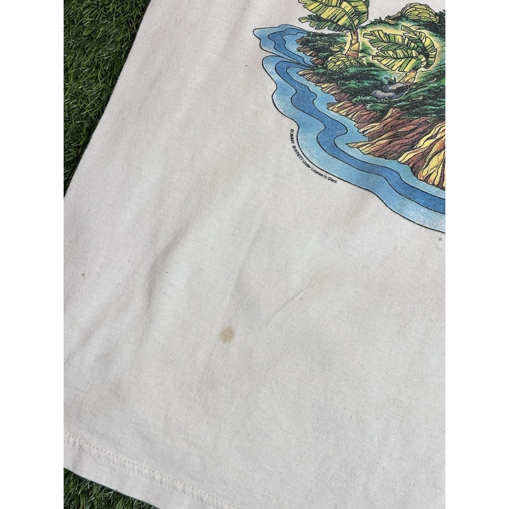 Vintage Jimmy Buffett Banana Wind 1997 Tour T Shirt Large White Giant Tag Band - Picture 5 of 16